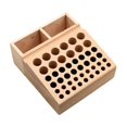 thumbnail image 3 of Organizador de herramientas de madera y cuero, soporte para herramientas de tallado, versátil, resistente, con base antideslizante para uso doméstico 46 hoyos, 3 of 8