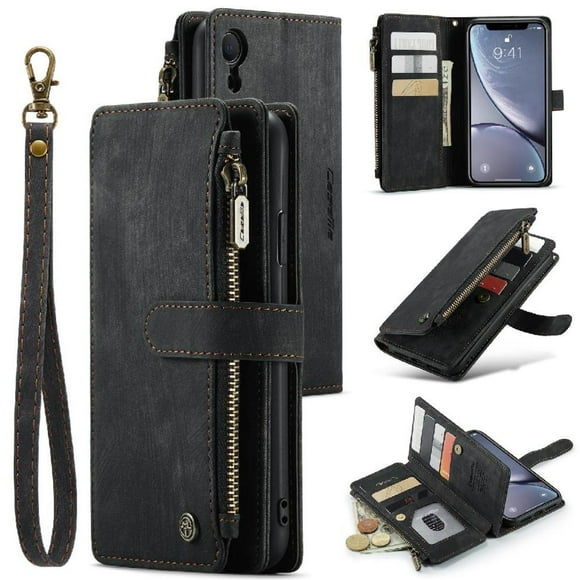 CaseMe Case for IPhone XR Wallet Case for Women Men Drivers License Card Slots With Card Holder Drivers License Card Slots