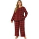 thumbnail image 4 of El pijadel camisón del tamaño extgrande de las mujeres fiel pijade rode dormir de teescocedel búfalo Buffalo Plaid Rojo Negro 2X, 4 of 7