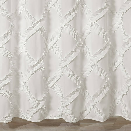 Shower Curtain Ruffle Diamond White - Lush D&#233;cor