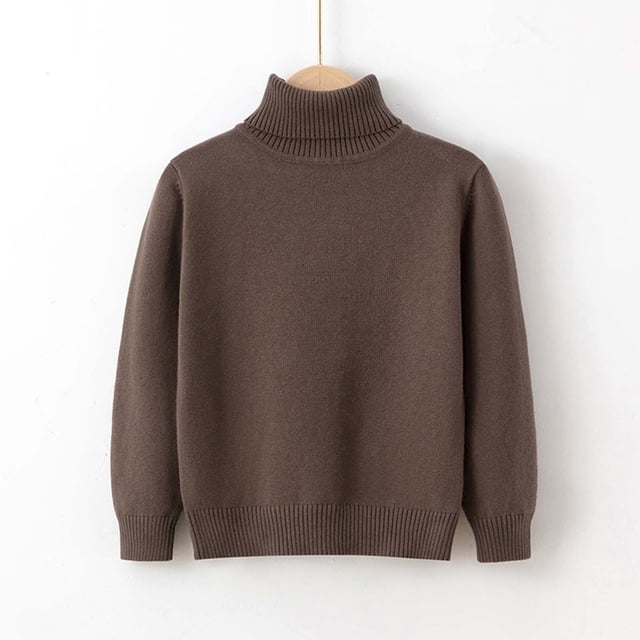 Cowsor Toddler Baby Boys Girls Knit Sweaters Turtleneck High Collar Fall Winter Soft Warm Sweater Pullover Tops