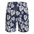 thumbnail image 6 of Kdxio White Leaves Pattern Mens Casual Shorts - Drawstring Summer Beach Sports Shorts for Men, 6 of 9