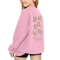 thumbnail image 2 of SGMVNU Girls Casual Long Sleeve Sweatshirt 3-4 Years Fashion Oversized Sweatshirt Letter Graphic Kids Crew Neck Cute Pullover Relaxed Fit Tops Pink, 2 of 7