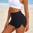 thumbnail image 5 of Womens Swim Bottoms Swim Shorts High Waist Athletic Running Shorts Quick Drying Swimsuits Bottom Trunks Black, Size S, 5 of 7