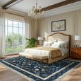 thumbnail image 5 of ZENELESS Machine Washable Rug, 6x9 Foldable Non-Slip Traditional Style Carpet for Living Room Dining Room Bedroom Kitchen Home Office Nursery,Dark Blue, 5 of 10