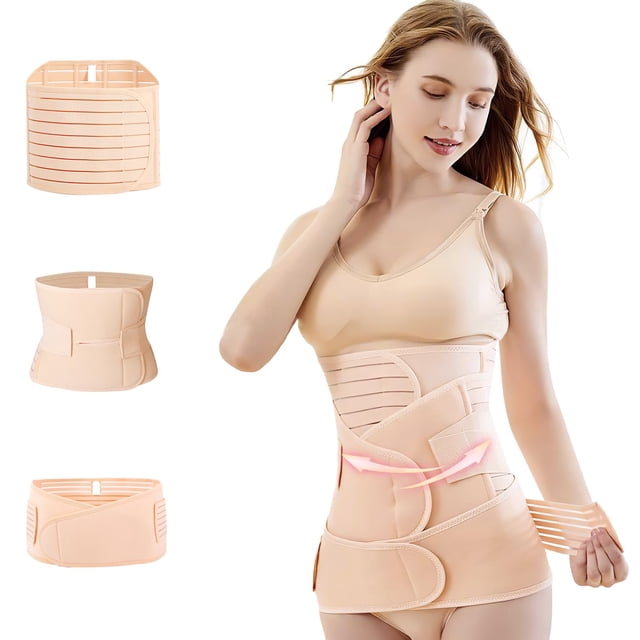 3 en 1 Faja Postparto Ajustable y Cómoda, Banda Elástica Para Cesárea, Ayuda a Recuperar, Soporte de Espalda, Para Mujer y Maternidad