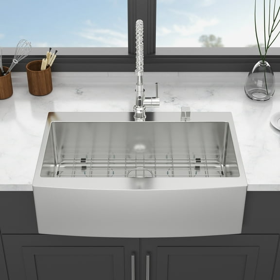 CoSoTower 33 Drop in Farmhouse Sink - 33*22*10 Inch Kitchen Sink Stainless Steel 16 Gauge Topmount Apron Front Kitchen Sink