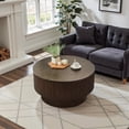 thumbnail image 6 of Round Coffee Table with Storage, Modern Wooden Coffee Table with Solid Wood Veneered, 31.5" Small Circle Center Table,Tea Table for Living Room,Home Small Space, 6 of 8