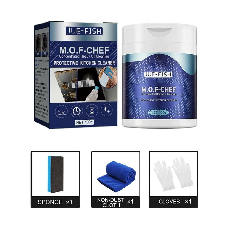  M.O.F-CHEF Protective Kitchen Cleaner，MOF chef cleaner powder，mof  chef cleaning powder，m.o.f. chef cleaner powder (2PCS-50g) : Health &  Household