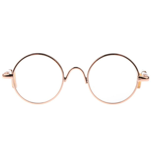 Estilo Hippy Marco Redondo Lentes Transparentes Gafas Para 1 6 Dolls Oro Sunnimix Par de gafas de muneca Walmart en linea