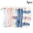 thumbnail image 1 of 5 Pairs Fuzzy Crew Socks Warm Non Slip Fluffy Socks Sleeping Socks for Women, 1 of 10
