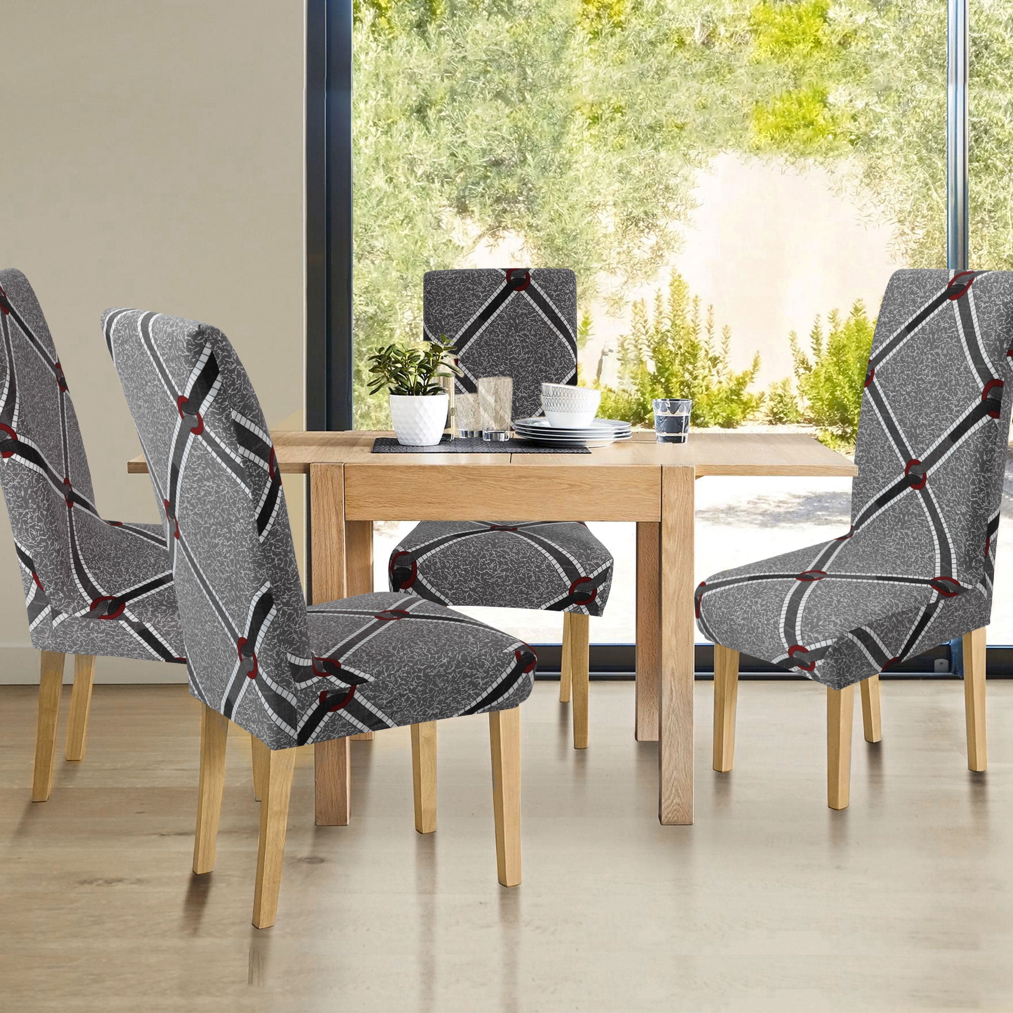 Gray dining chair covers online