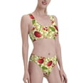 thumbnail image 2 of Daiia Cherries and Ladybirds printed 2 piece Swimsuit Bikinis for Women High Waisted Racerback Bathing Suits Summer Tummy Control Scoop Neck Swimwear-Small, 2 of 8
