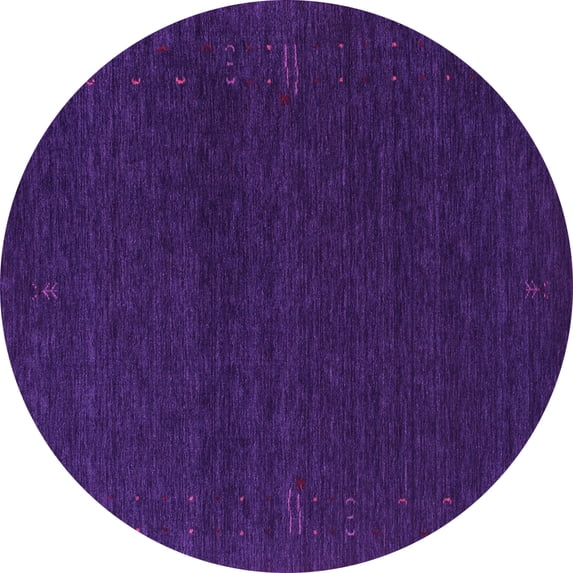 Ahgly Company Indoor Round Abstract Pink Contemporary Area Rugs, 8' Round