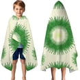 thumbnail image 3 of Green Tie Dye Sunburst Pattern Hooded Bath Towel，50"x30" for Ages 3 To 12 Kids, Quick Dry Lightweight Soft Microfiber Hood Beach Towel Cover Up for Kids, 3 of 7
