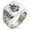 Silver, variant on Stainless Steel Jolly Roger Pirate Skull Anchor Geometric Pattern Biker Style Polished Ring