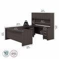 thumbnail image 6 of Studio C 72W U Desk with Hutch and File Cabinets in Storm Gray - Engineered Wood, 6 of 7