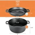 thumbnail image 4 of Pirecart 2 In 1 Cast Iron Dutch Oven, Pre-Seasoned Pot (5.1QT) and  Lid as a Skillet(1.9QT) , for Oven, Stove, Grill，Campfire, 4 of 6