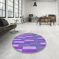 thumbnail image 4 of Ahgly Tapis d'Intérieur Lavable en Machine Carré Transitionnel Bleu Violet Violet, 8 Pieds Carré, 4 of 7