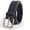 Black/Brushed Nickle, variant on Rugged Leather Casual Belt Color: Black/Brushed Nickle, Size: L (36-40)