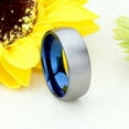 thumbnail image 4 of 8MM Comfort Fit Tungsten Carbide Wedding Band Domed Blue Inside Brushed Gun Metal Tone Ring (7 to 12), 4 of 4