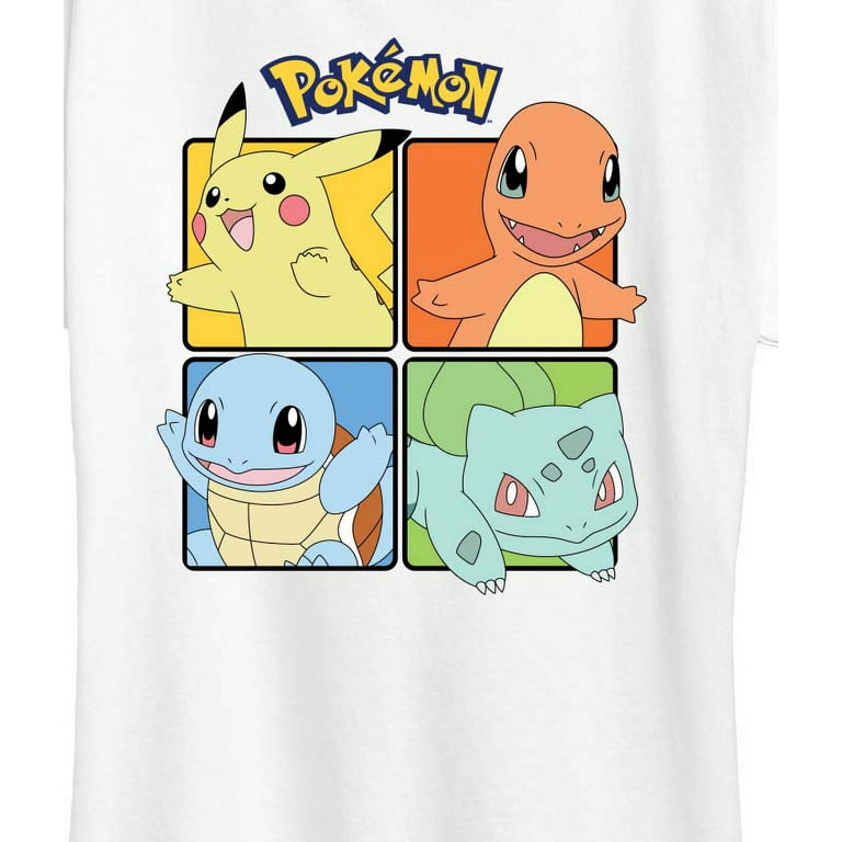 Msize_POKEMON MADE GRAPHIC T-SHIRT Mサイズ Pokémon - Pikachu Charmander Bulbasaur Squirtle Square - Women's