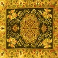 thumbnail image 1 of Ahgly Company Machine Washable Indoor Square Medallion Yellow Traditional Area Rugs, 6' Square, 1 of 4