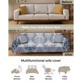 thumbnail image 3 of Navy Blue Damask Sofa Couch Covers for 3 Cushion Couch,Washable L Shape Sectional Sofa Covers for Loverseat/Pet/Kid,Boho Medallion Paisley Luxurious Flower Slipcover Throw Blanket Futon Cover 71x134, 3 of 8