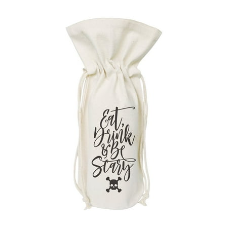 

Eat Drink and Be Scary Cotton Canvas Wine Bag