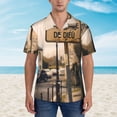 thumbnail image 4 of Lsque Rustic French Signpost pattern Hawaiian Shirt for Men, Unisex Summer Beach Casual Short Sleeve Button Down Shirts-X-Large, 4 of 9
