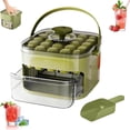 thumbnail image 1 of Easy Press Ice Maker, Ice Mould, Press Ice Trays for Freezing Steps with Bin and Scoop | Portable with Handle, Easy Release without Cool Cube Maker for Cocktail, Whisky(Green), 1 of 4