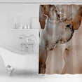 thumbnail image 2 of Brown Abstract Shower Curtain, 60" x 72", Silver Marble Ripples Clouds Luxury Fluid Art Waterproof Bathroom Curtain Washable Shower Curtain Set with 12 Hooks, 2 of 6