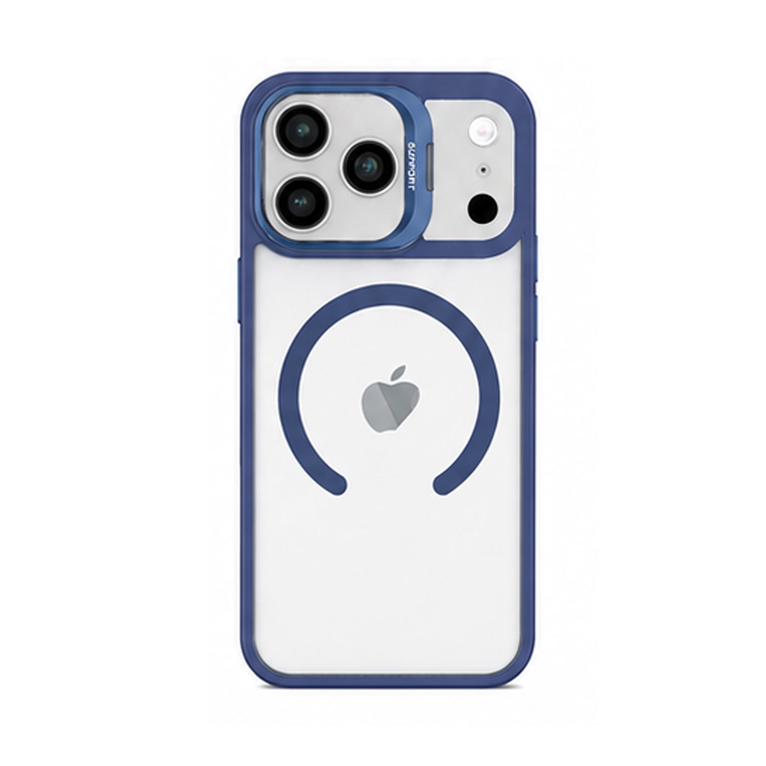 Clear Magnetic Case with Camera Cover for iPhone 17 Pro Max - Dark Blue