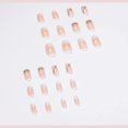 thumbnail image 2 of 24 uñas postizas cuadradas cortas con cobertura completa, uñas postizas francesas cortas con pegamento, uñas acrílicas para mujeres y niñas (naranja y rosa), 2 of 3