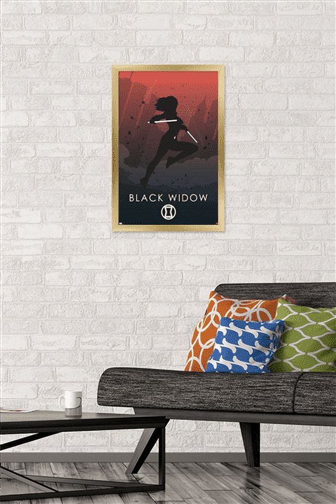 Marvel Heroic Silhouette - Black Widow Wall Poster, 14.725" x 22.375", Framed