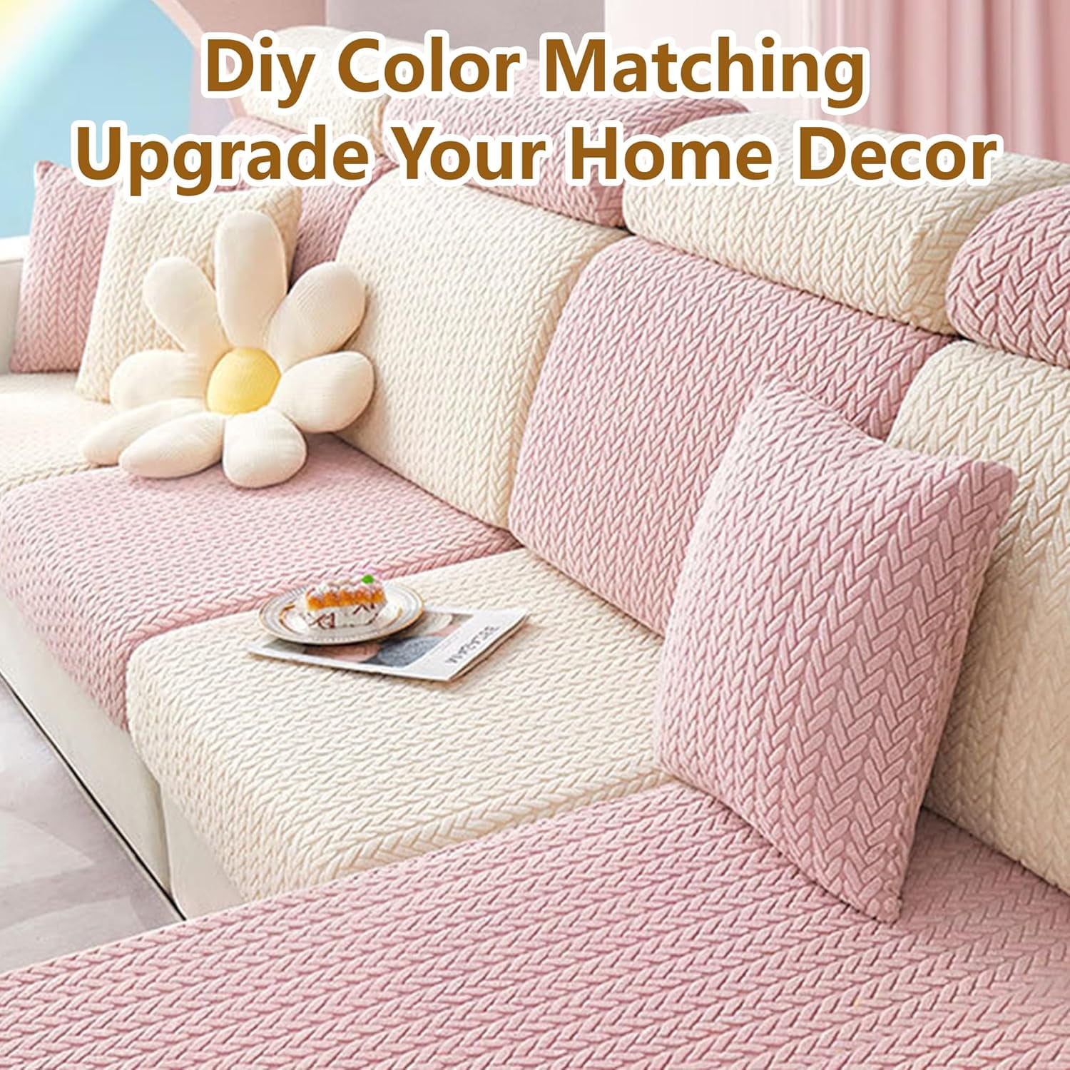 Sofa Covers Sectional Couch Covers:Washable Stretch Sofa Slipcovers,Wear-Resistant Universal Couch Cushion Replacement,3D Jacquard Velvet Magic Sofa Covers (Green, Large Triple Seat Cover)