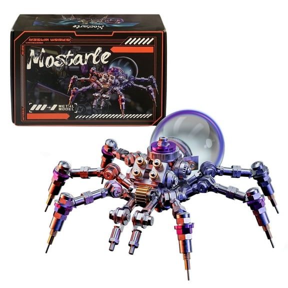 Mostarle 3D Metal Puzzle Crystal Lamp Jumping Spider, Steampunk Decor, for Adults & Teens, Gift