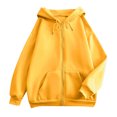 thumbnail image 7 of Mittory Women Zip Up Hoodie Jacket, Drawstring Hood Side Pockets Long Sleeve Loose Fit Solid Casual Sweatshirt Coat, 7 of 7