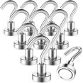 thumbnail image 1 of Ganchos magnéticos pesados ​​de más de 25 libras, ganchos magnéticos para llaves de neodimio, ganchos magnéticos para refrigerador de montaje en pared, herramientas de almacenamiento de techo para pu TUNC Sencillez, 1 of 4