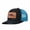 Black and blue, variant on Papa Bear Leather Patch Embroidered Color Block Trucker Hat Unisex Adjustable Cotton Breathable Fashion Cap for Travel Daily Wear