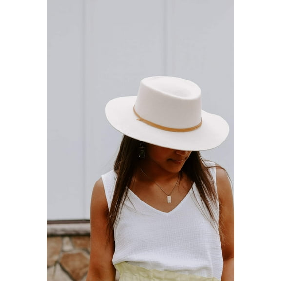Wren Flat Brim Hat - Off White