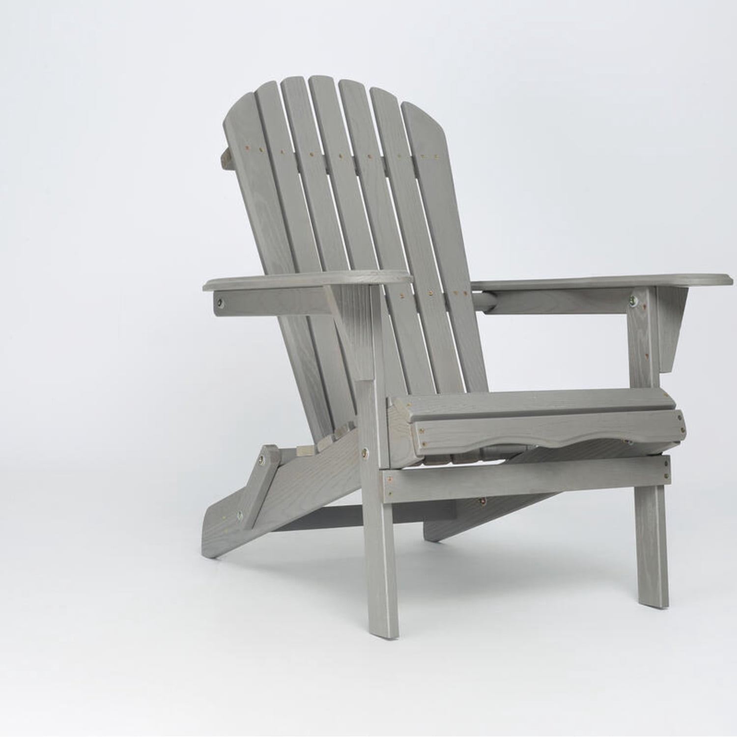BOFANG Solid Cedar Folding Adirondack Chair Set of 2 for Patio,Gray