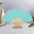 thumbnail image 4 of Unique Bargains 1 Pc Portable DIY 7-Inch Blank Folding Fan for Masquerade Bamboom Paper Light Blue, 4 of 5