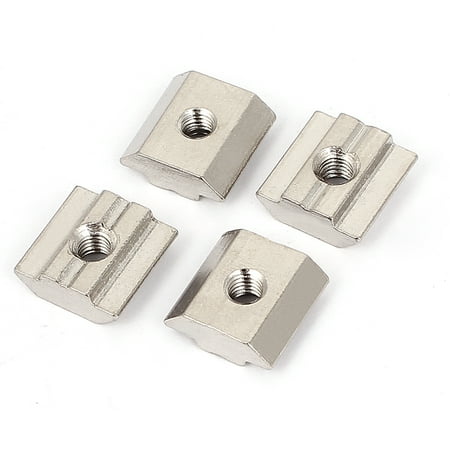 

M5 30 Series Metal T-slot Nut Sliding Block Slot Nuts Silver Tone 4pcs