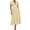 Pastel Yellow, variant on Women's V-Neck Puff Short Sleeve Midi Dress with Smocked Bodice and Zipper Detail 100% Polyester Everyday Wear