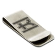 thumbnail image 1 of Stainless Steel Letter K Initial Empire Monogram Engraved Engraved Money Clip Credit Card Holder, 1 of 1