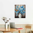 thumbnail image 2 of Nawypu  Rustic Farmhouse Tulip Wall Art Rustic Blue Flowers Painting Rustic Brown Blue Bath Wall Art Floral Poster Artwork Picture Canvas Painting for Bedroom Living Room-, 2 of 4
