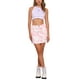 thumbnail image 2 of Faldas cortas casuales de vaquero para mujer Inspire Chic, de cintura alta, con estampado de vaca, color rosa, talla XS, 2 of 6