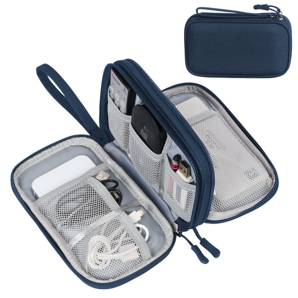 Organizador electrónico FYY, bolsa de cable de viaje impermeable, azul marino