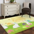 thumbnail image 3 of Kitchen Mats for Floor 3x5 Ft, Happy Easter Non Slip Area Rugs for Kitchen Bedroom Entryway, Rabbits Eggs Spring Daisy Floral Grass Yellow Washable Carpet Runner Rug Floor Mats for Bedroom, 3 of 8